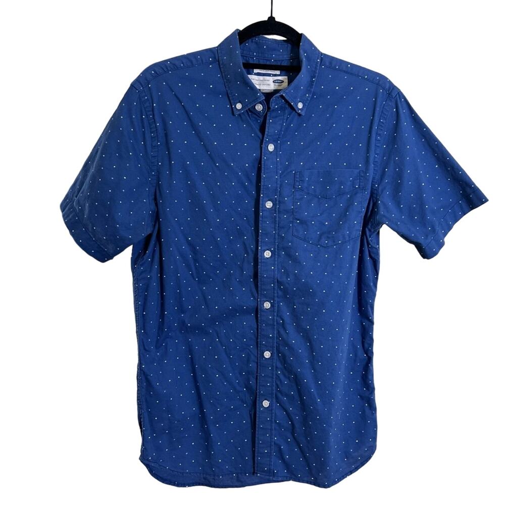 Polka Dot Button Down Short Sleeve- Men’s Small